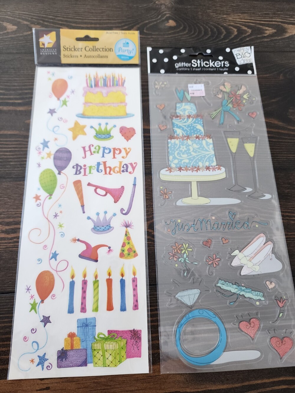 Jumbo Sticker Sheets - MAMBI Wedding Glitter Scrapbooking NEW Vintage Retired 21